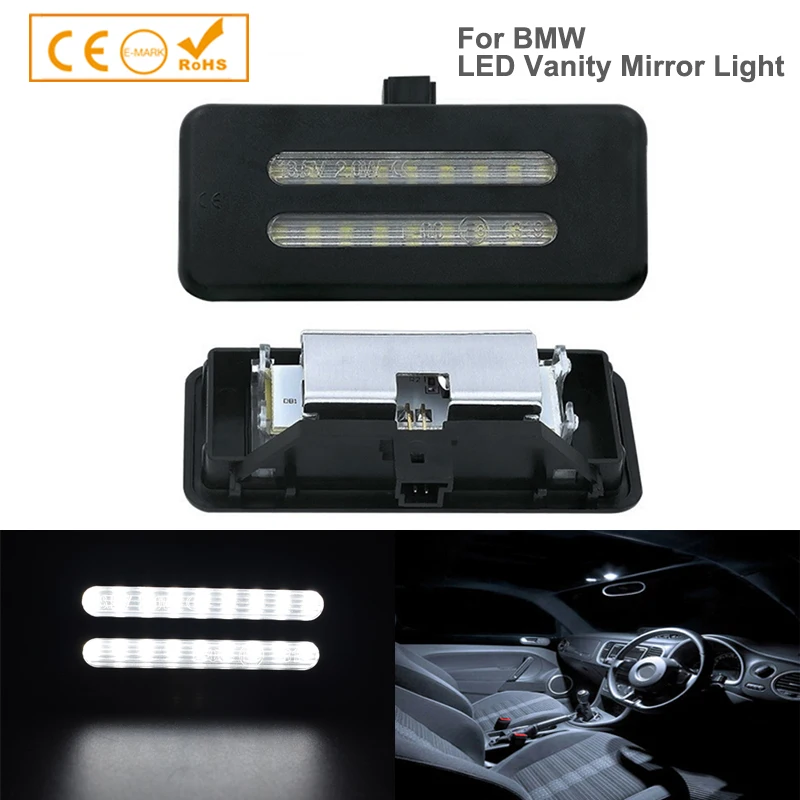 

Free Shipping 2X LED Vanity Mirror Light For BMW E60 E61 E90 E92 E70 E71 E84 E66 F25 X3 Car Accessories led car styling