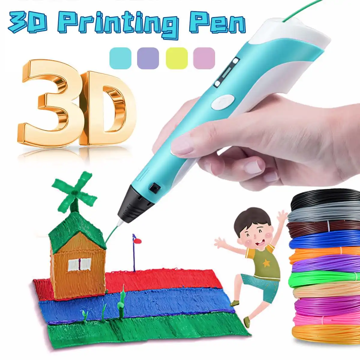 USB 3D DIY Art Printing Pen Stencils eBook Refills Printer Filament Funny Drawing Pens for Kids Adult Modeling Gift 3 D Toys