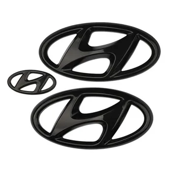 

Car steering wheel front grill rear logo for 2016-2020 Elanta trunk black red logo emblem 1pc