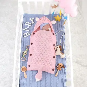 

Knitted Baby Sleeping Bag Stroller Swaddle Wrap Envelope Sleepsack Imitating the Warm Environment of Uterus Relieve Emotion