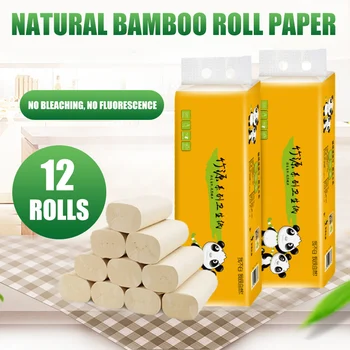 

Newly 12 Rolls Toilet Paper Household 4 Layer Tissue Soft Skin-Friendly for Home Bathroom