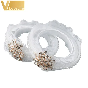

6pcs Wedding Napkin Ring With Lace Artificial Flowers For Table Decoration Rings For Serviette Holder Wedding Dinner Supplies 08