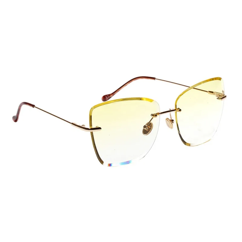 Lunette De Soleil, ретро очки с прозрачными прогрессивными цветными линзами, солнцезащитные очки без рамки, цветные Квадратные Солнцезащитные очки с кристаллами