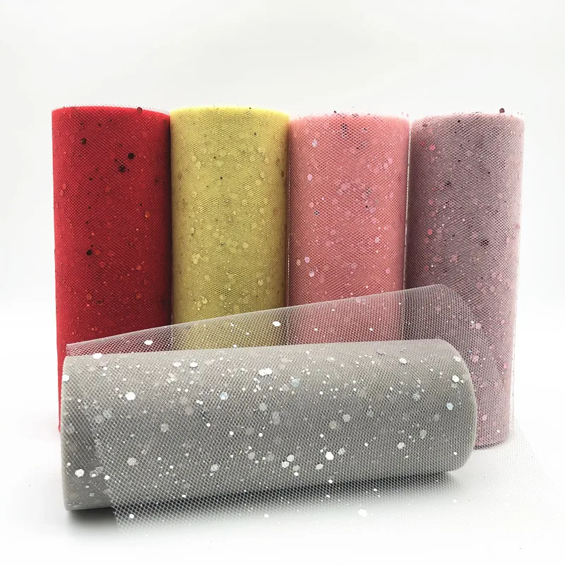 

Tulle Roll Spool Glitter Sequins 10Yards 15cm Organza Roll Tulle Organza Fabric Tutu Skirt Girl Baby Shower Decor Party Supplies