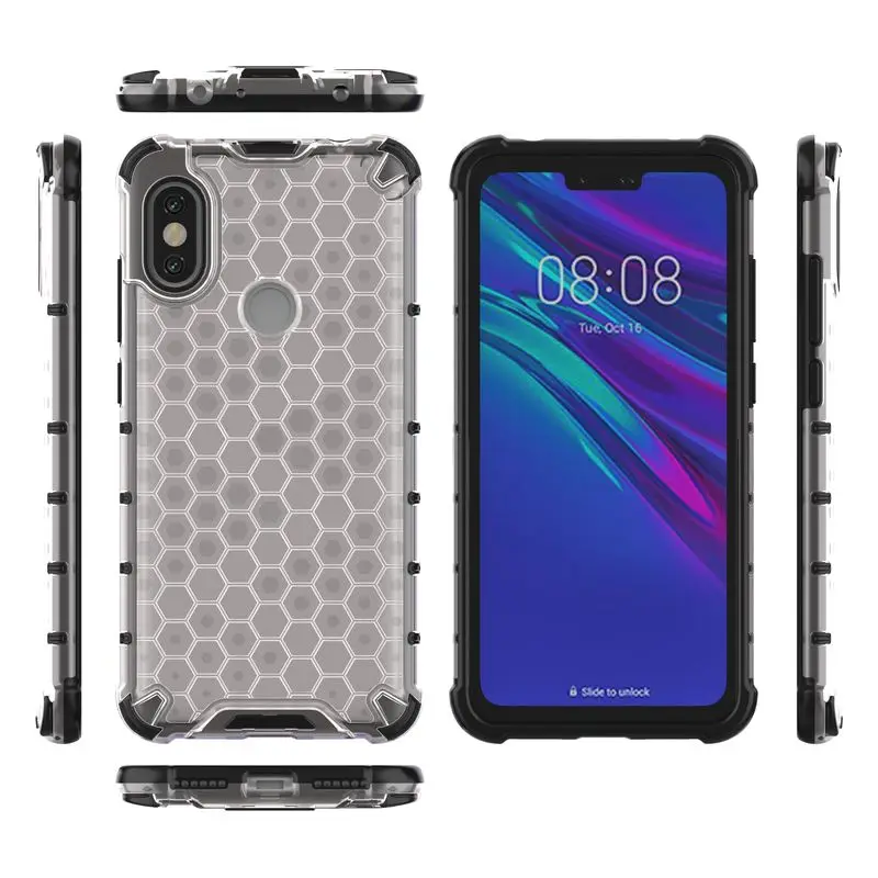 

XiaoMi RedMi Note6 Case Fashion Honeycomb Shockproof Back Cover For RedMi Note 6 6 Pro Soft Silicone Airbag Anti-fall Case Cover