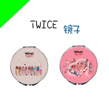 

KPOP TWICE mini five series what is love Mina Lim Na Yeon Tzuyu MOMO mirror makeup mirror Around Cosmetic Mirror Fans Gift Boxes