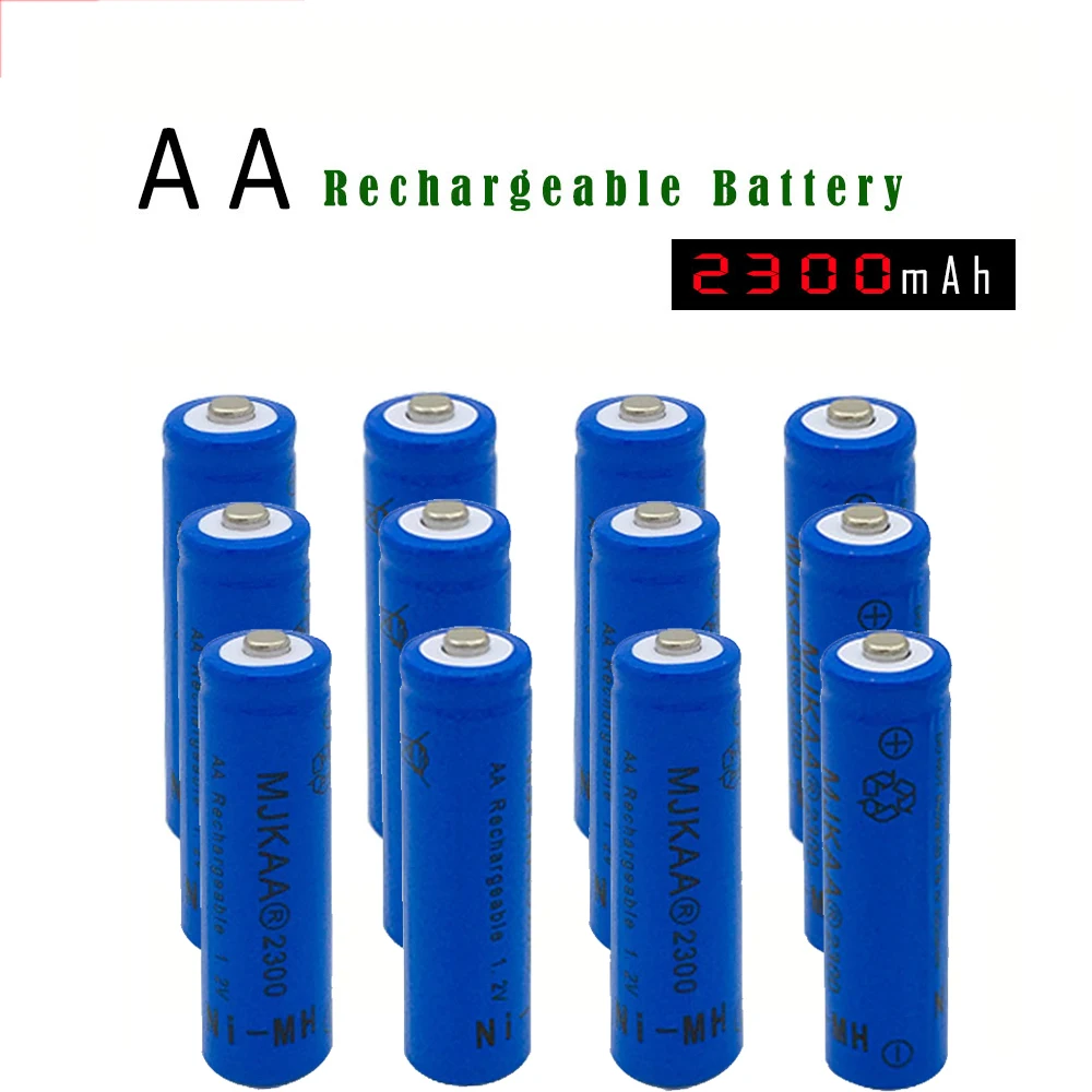 MJKAA 12 шт. AA 1,2 V Ni-MH 2300mAh перезаряжаемая батарея 2A аккумуляторы NIMH для камеры часы игрушки дистанционное управление