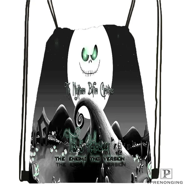 Drawstring Backpack Пользовательские Кошмар перед Рождеством походная сумка на шнурке милый рюкзак для детей(черная спина) 31x40 см#180531-01-47 - Цвет: Drawstring Backpack