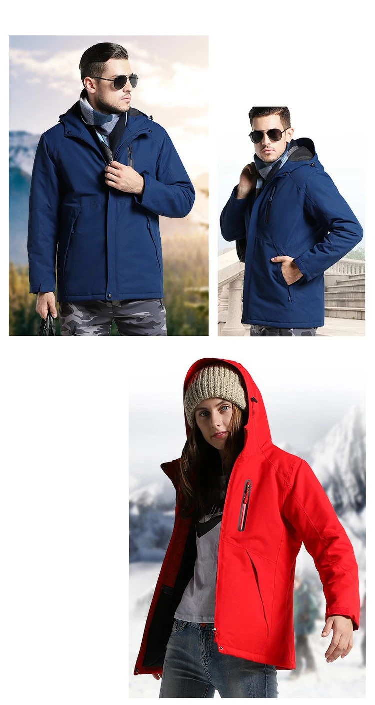 Зимние толстые походные куртки, теплая хлопковая верхняя одежда, мужские и женские уличные водонепроницаемые ветрозащитные пальто, пара альпинистских лыжные куртки