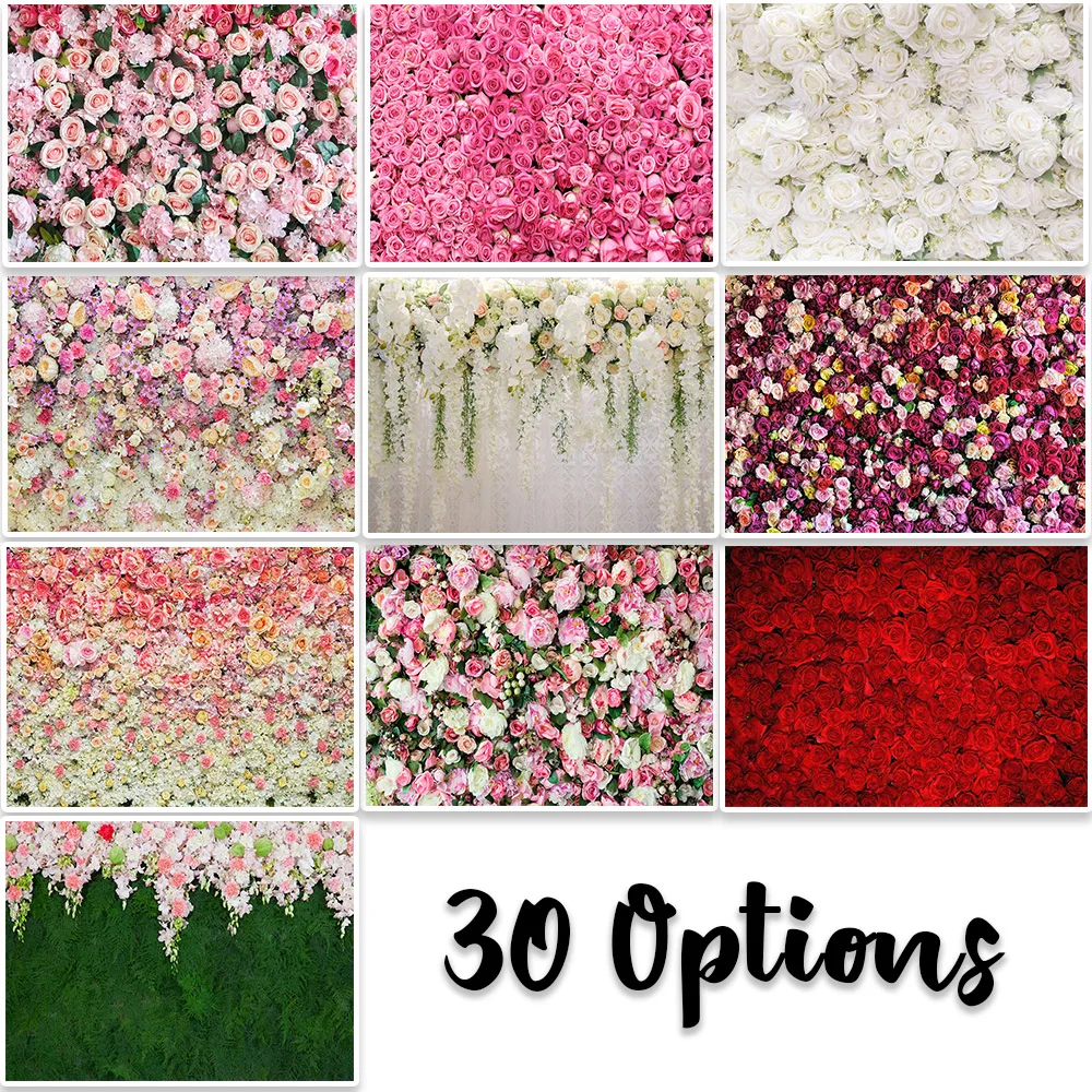 

Mocsicka Flowers Backdrop for Party Photoshoot Spring Floral Scenery Wedding Bridal Shower Bday Decor Portrait Photo Background