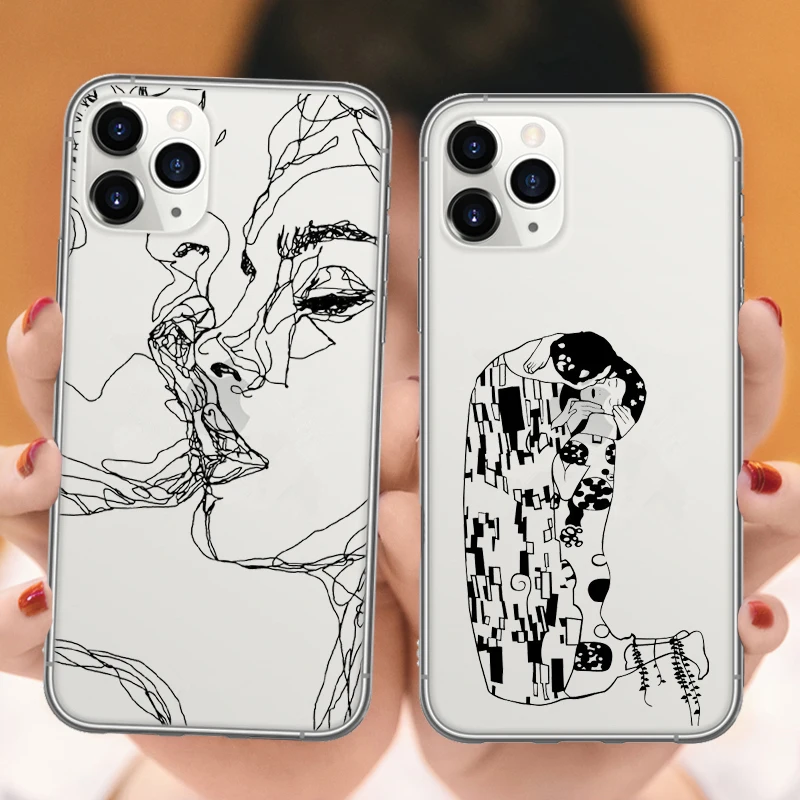 Дизайнерские мягкие силиконовые чехлы Kiss by Gustav Klimt для iPhone 12 mini 11 Pro Max X XR XS SE 7 8 Plus |