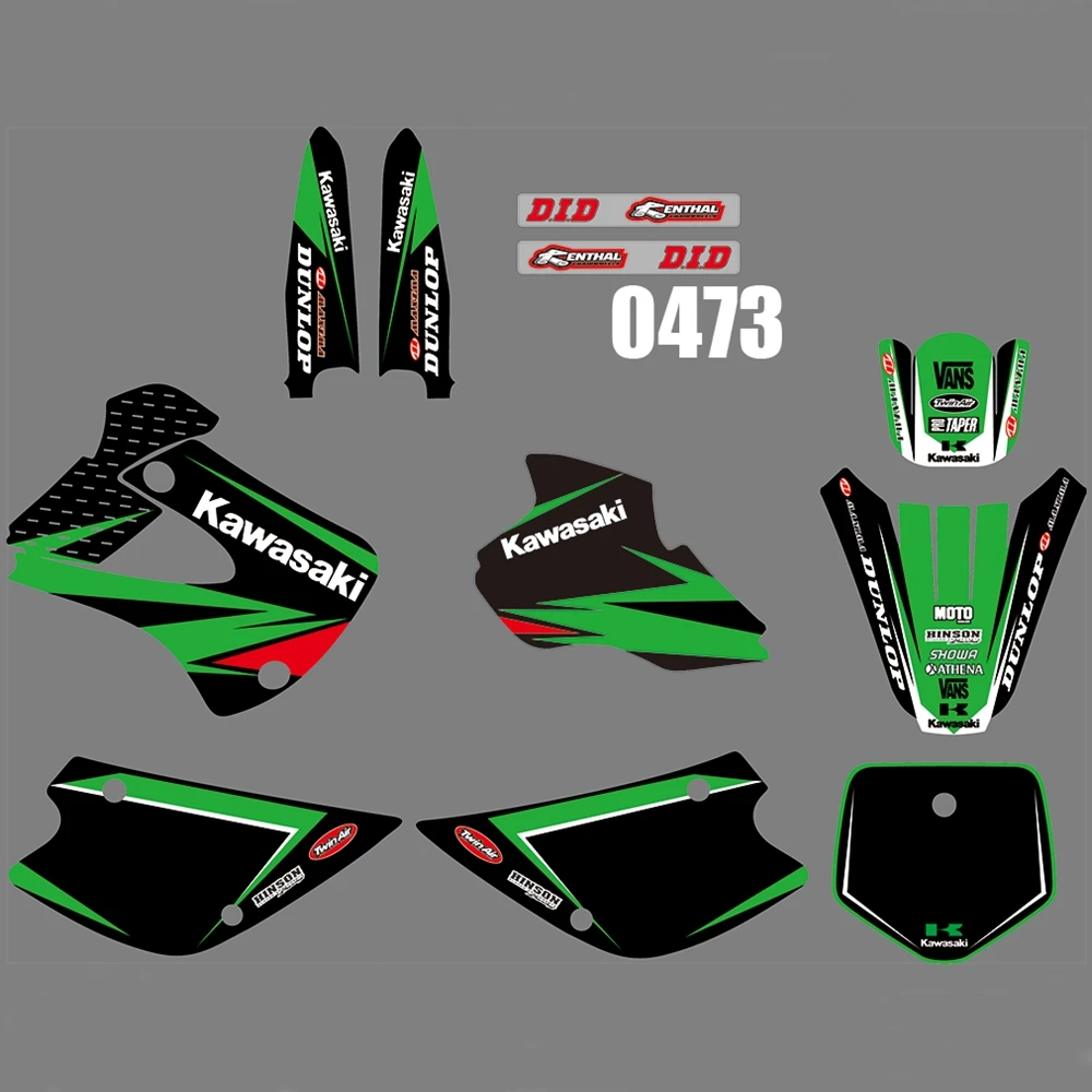 Для Kawasaki KX85 KX100 1998 1999 2000 KX 85 100 Графика наклейки на заказ Номер Наименование лента 3M Полный мотоцикл Фоны