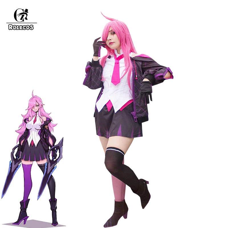 ROLECOS игры Лига Легенд Катарина Косплэй костюм LOL битвы Академии Katarina Для женщин