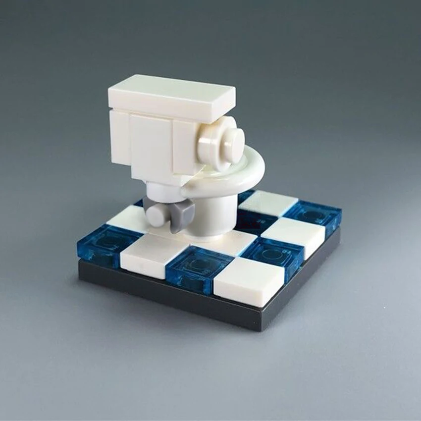Single Legoingly Toilet Bowl City MOC Figures Home House Accessories Building Blocks Bricks DIY Kids Educational Toys Sets (1)