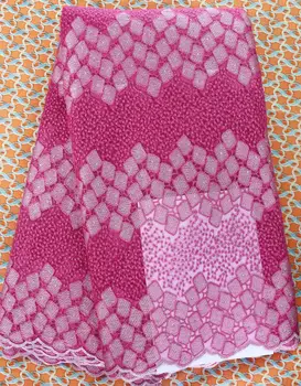 

AFRICAN FRENCH LACE FABRIC HIGH QUALITY NET LACE WITH STONES X1542