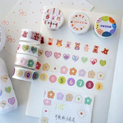 Kawaii – autocollant décoratif pour Scrapbook, bande de masquage, dessin animé Simple, fourniture de papeterie japonaise 