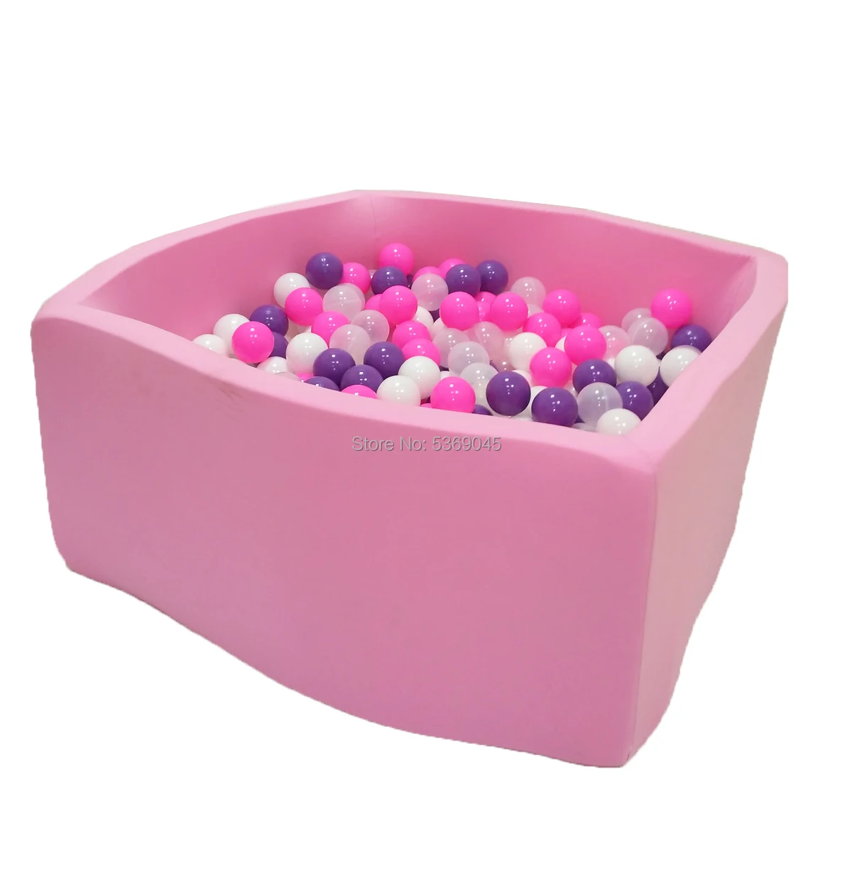 СУХОЙ БАССЕЙН "Фиолетовые пузыри Квадро" розовый выс. h40см с 200 шариками(розовый, белый, фиолетовый, прозрачный