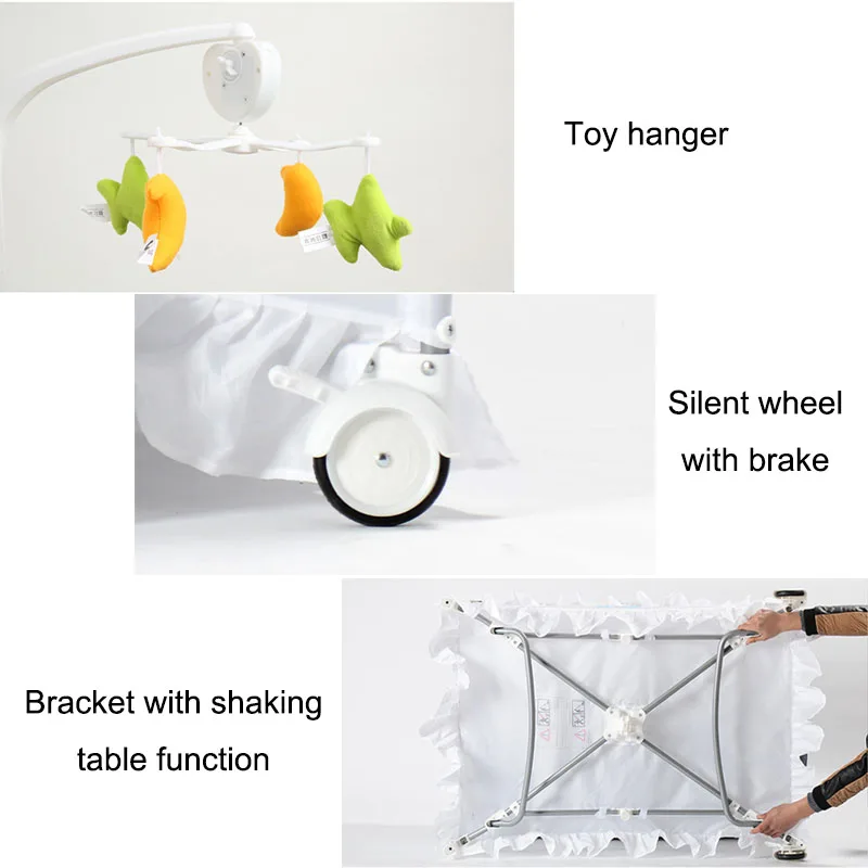 Baby cot Game bed Baby crib Diaper table Multifunctional Foldable Portable With rollers Easy to fol