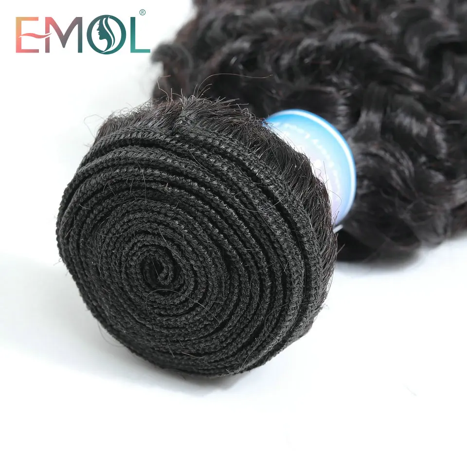 EMOL Malaysian Kinky Curly Hair Bundles 100% Human Hair Weave 3/4 Bundles Natural Black Curly Human Hair Extensions 8-28 Inch