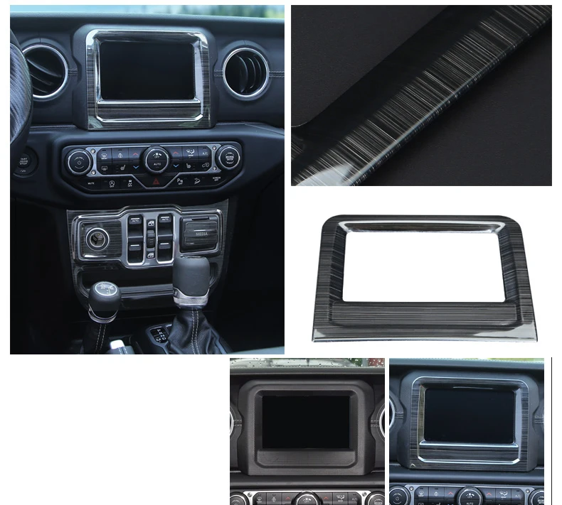 Lsrtw2017 титана Черная Нержавеющая Сталь автомобиль центрального управления вентиляционное отверстие приборной панели планки для Jeep Wrangler JL