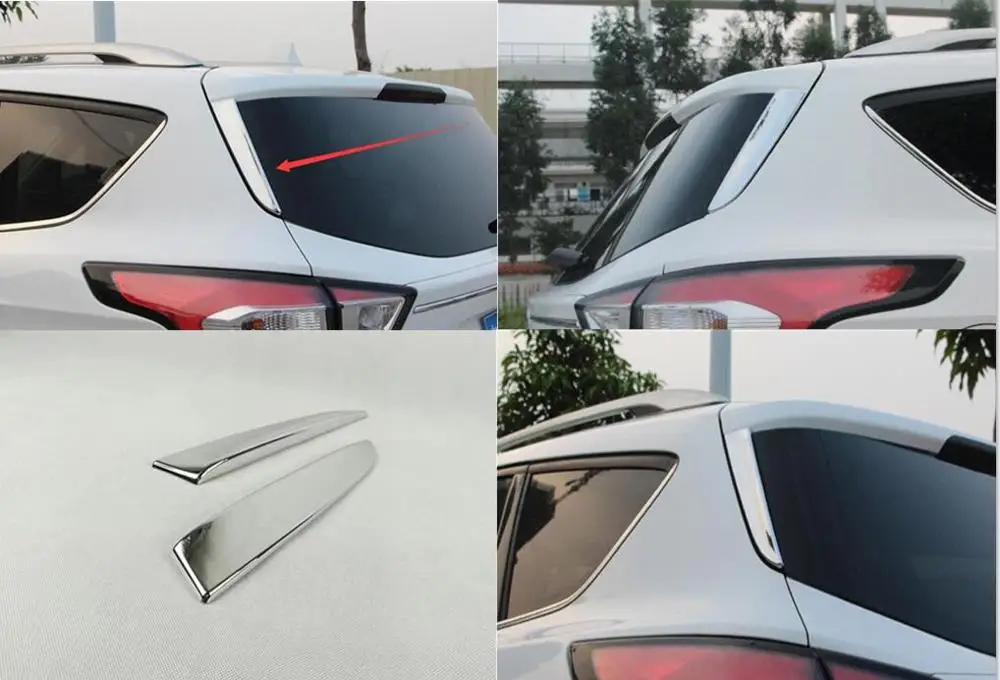 

Rear Window Windshield Side Spoiler Cover Trim Molding For Ford Escape Kuga 2013 2014 2015 2016 2017 2018 Car Auto Interior Acce