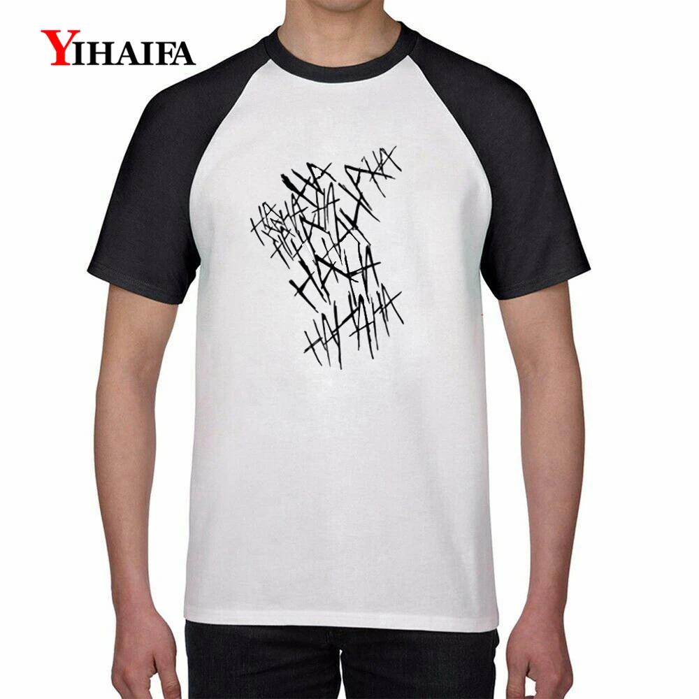 

Mens T Shirts 3D Joker Letters Print Harajuku Graphic Tees White Tops Creative Halloween Gift Casual Unisex T-shirt