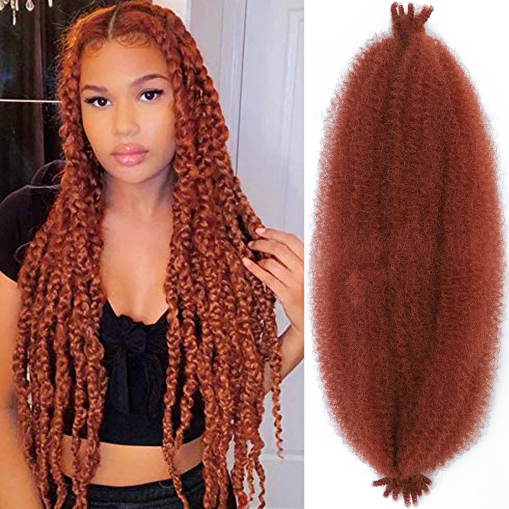 

Springy Afro Twist Hair 18 24 inch Soft Kinky Hair For Passion Twist Hair Butterfly Faux Locs Crochet Braids Hair 1B# 350 BUG#