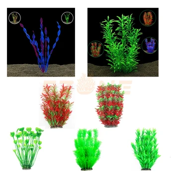 

Hot Sale Artificial Aquarium Plants Decoration Fish Tank Submersible Flower Grass Decor Ornament 10-40cm 15 Styles Optional