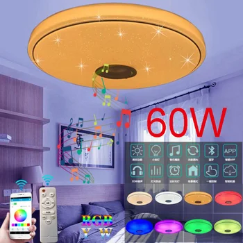 

LED Wireless Bluetooth Speaker Loundspeaker Player RGB Dimmable Ceiling Light Panel Lamp with APP + Remote Control For Bedroom