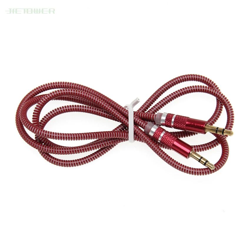 3 5 Jack AUX Audio Cable 3 5MM Male To Male Cable for Phone Car Speaker MP4 Headphone 1M Jack 3 5 Spring Audio Cables 50pcs lot