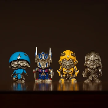 

Genuine authorized Pure Brass Q version handmade Children Robot Toy Statue Transformation Series Action Robot Car Model Child