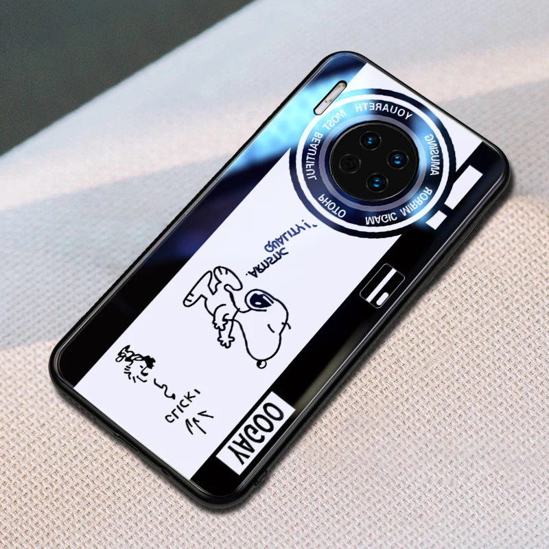 Для huawei mate 30 Pro Чехол прозрачный зеркальный Mofi mate 30pro чехол s чехол для huawei mate 30 Чехол Snoopy стеклянная оболочка - Цвет: 04