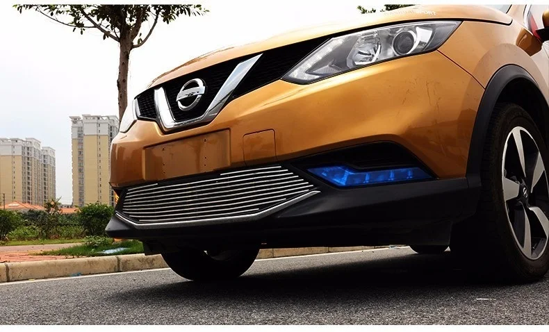 Car-styling For Nissan Qashqai ABS Chrome Car Front Gille Trim covers Auto Grille Decoration Cover Trims car Accessories