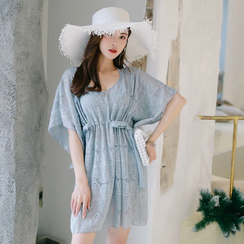 

Large Size Bathing Suit Women's INS-Style Split Type Three-piece Set Bikini Cover-up Belly Covering Slimming Push up South Korea