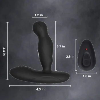 Remote Control Vibrator Electric Shock Anal Plug Male Prostate Massager Wireless Rotation Butt Sex Toys For Men Women Dildo 5