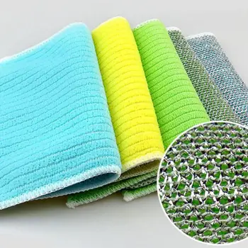

Filigree microfiber Bamboo Fiber Anti-grease Dish Cloth Washing Towel Kitchen Household Scouring Pad Cleaning Rags Accessories