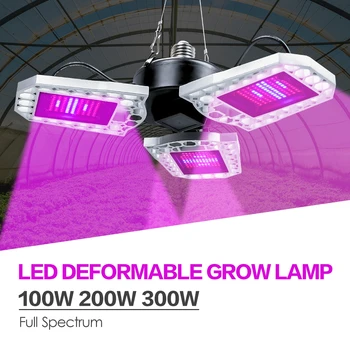

E27 LED Plant Growing Lamp 100W 200W 300W Full Spectrum 220V Panel Led Grow Light For Indoor Seedlings Flower Grow Tent Box 110V