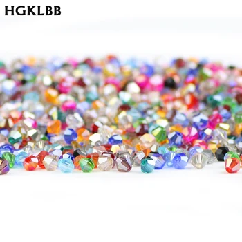 

HGKLBB 4mm 100pcs Bicone Austrian crystals beads charm glass ball loose spacer beads for Jewelry Making Bracelet Necklace DIY