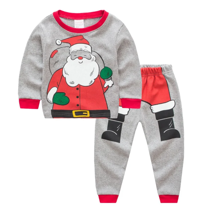Conjunto de pijamas navideños para niños 2022, Papá Noel, pingüino, árbol de Navidad, ropa de dormir para niños, 2 piezas, tops + pantalones, ropa de bebé, pijamas