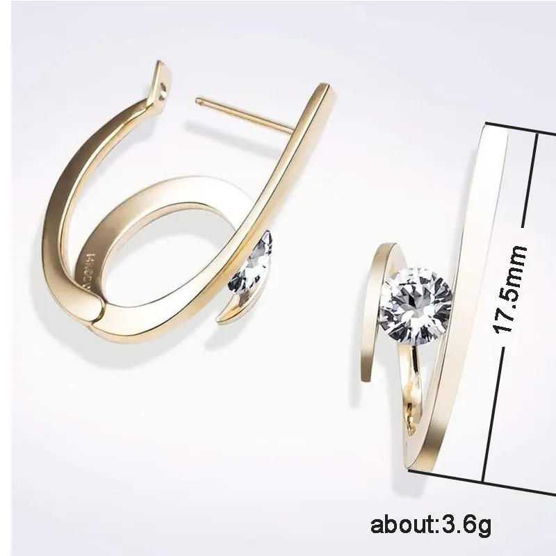 Модные массивные серьги металлические геометрические серьги для женщин серьги-кольца с цирконом Современная серьга в стиле «минимализм» ювелирные изделия