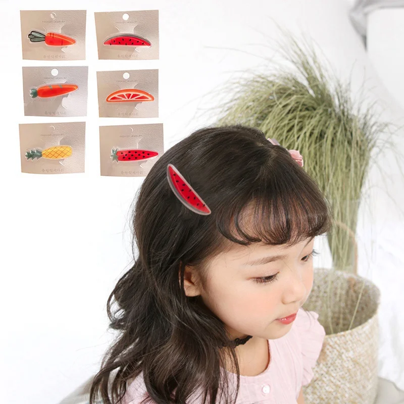 1pcs Girls Hair Clips Cute Fruit Design Hair Pin Children Hairpin Princess Hair Accessories