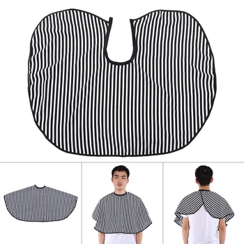 

Soft Waterproof Cloth Hair Cutting Barber Cape Hairdressing Salon Gown Bib Apron Vertical Stripes One Size Fits All People