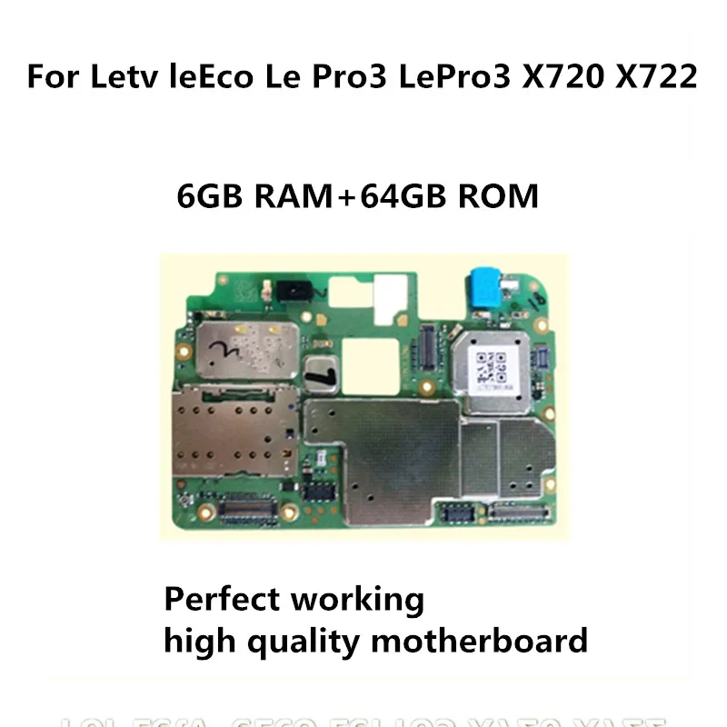 

6GB+64GB Tested Full Work Unlock Motherboard Electronic Panel For Letv leEco Le Pro3 LePro3 X720 X722 Logic Circuit Board