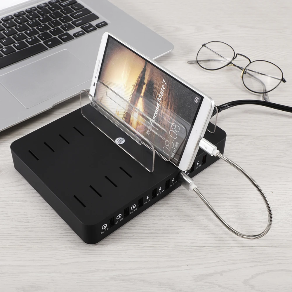 Многофункциональная зарядка через usb Док станция для нескольких устройств 8-Порты и разъёмы для рабочего стола, Зарядное устройство Подставка для зарядки Органайзер Сумка для смартфона