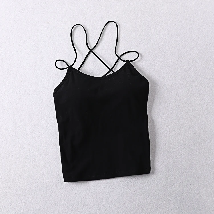 A Generation Camisole женская верхняя одежда Нижнее белье обертывание черный и белый с узором крест майка Базовая рубашка