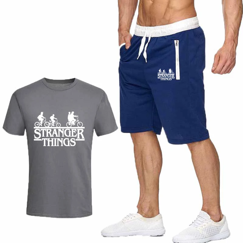

2019 new T Shirt+Shorts Sets Men Letter Printed Summer Suits Casual Tshirt Men Tracksuits Brand Clothing Tops Tees Set