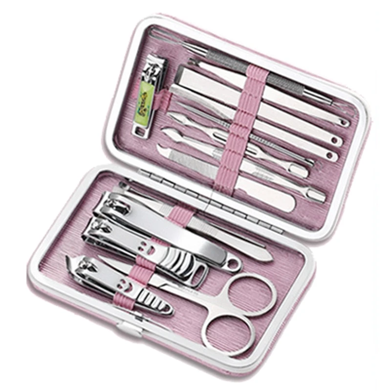 15PCS Manicure Set Professional Nail Clipper Kit Utility Pedicure Tweezer Nails Art Beauty Tools Nail Clipper