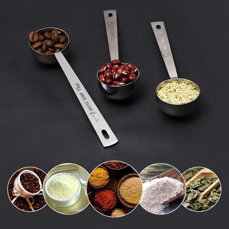 Coffee Scoop 15ml 30ml Stainless Steel Coffee Spoon Long Metal Sugar
