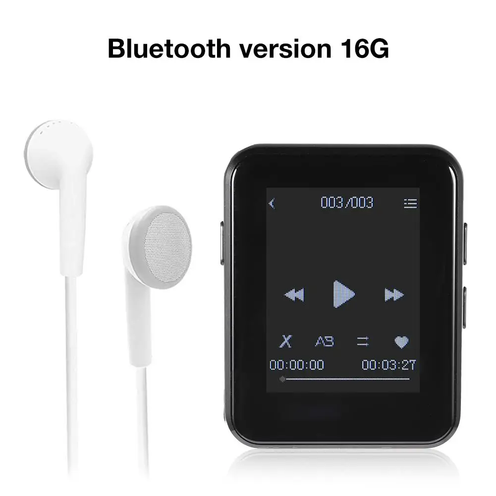 1,7 дюймов портативный Bluetooth 4,0 MP3 плеер 8 ГБ/16 ГБ сенсорный экран MP4 ультра тонкий Hifi Walkman MP5 металлический аудио плеер - Цвет: Синий