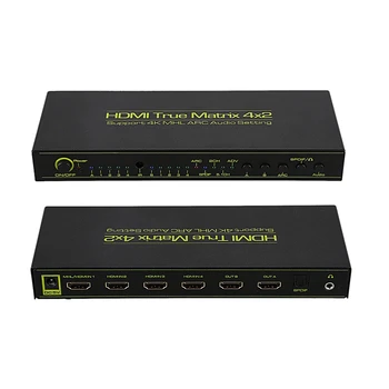 

HDMI Matrix 4X2 Splitter Switch Support ARC/PIP/o Extractor/EDID,True Matrix HDMI Splitter Switch Amplifier